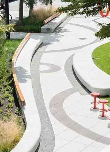 樹(shù)池和坐凳的完美組合